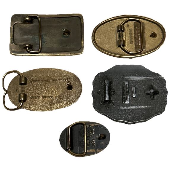 5 Mens Vintage Various Machinist Metal Western Belt Buckle - Picture 5 of 8